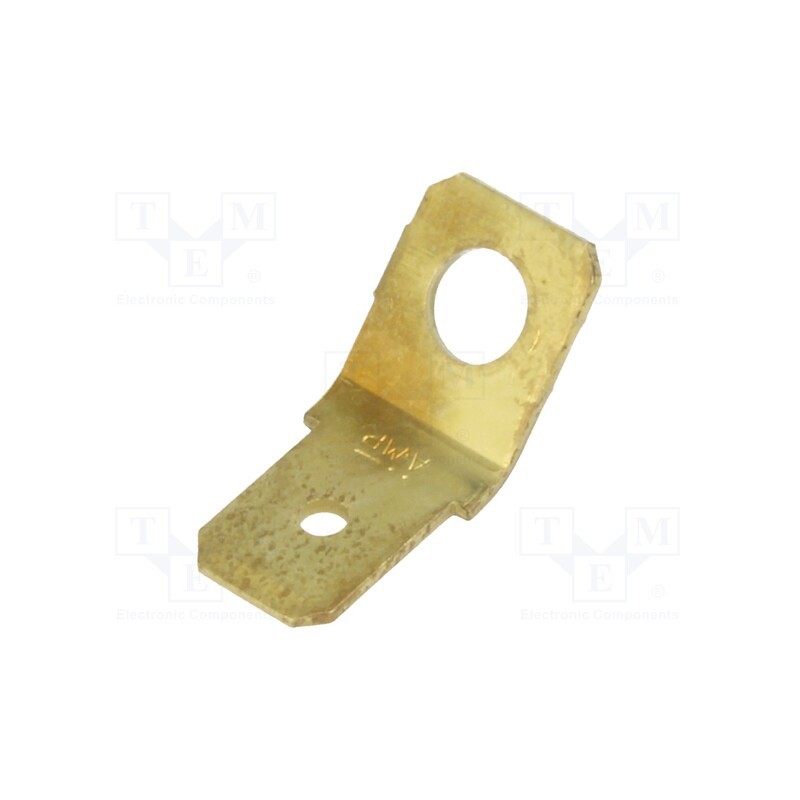 50 pcs : 140814-1 - Terminal: flat, 6.3mm, 0.8mm, male, M4, screw, brass, angled 45°