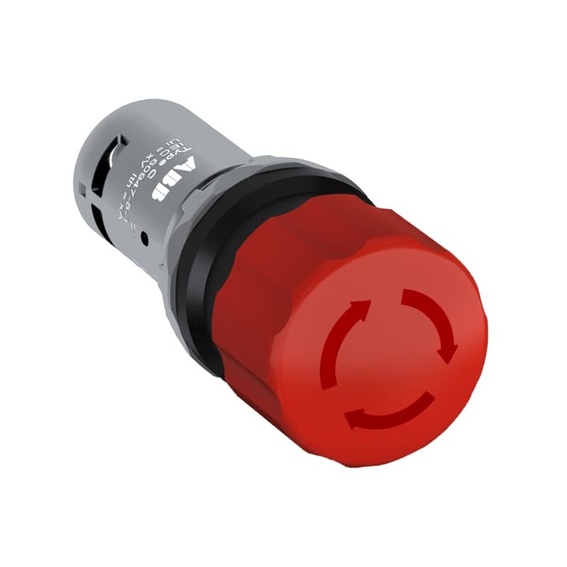 1 pcs - ABB Compact Series Twist Release Emergency Stop Push Button, Panel Mount, 1NC, IP66, IP67, IP69K
