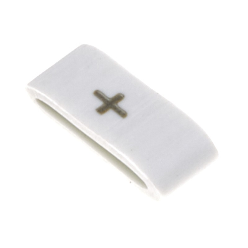 1 Bag of 100 - HellermannTyton HODS85 Slide On Cable Markers, Black on White, Pre-printed '+', 1.8 - 6.3mm Cable