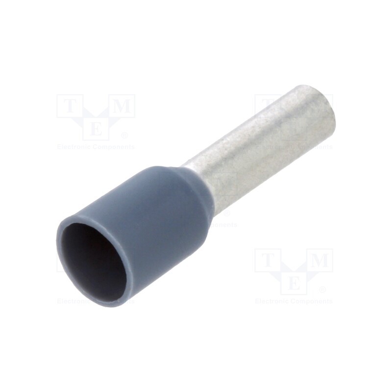 50 pcs : 1-966067-9 - Tip: bootlace ferrule, insulated, copper, 4mm2, 10mm, tinned, grey