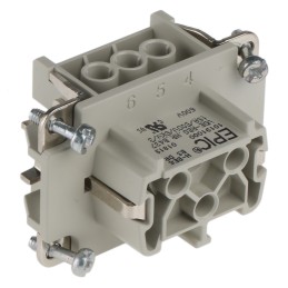 1 pcs - Epic Contact Heavy Duty Power Connector Module, 16A, Female, H-BE Series, 6 Contacts
