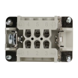 1 pcs - Epic Contact Heavy Duty Power Connector Module, 16A, Female, H-BE Series, 6 Contacts