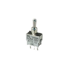 1 pcs - NIDEC COPAL ELECTRONICS GMBH Toggle Switch, PCB Mount, On-On, SPDT, Right Angle Terminal