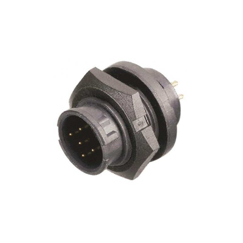 1 pcs - Switchcraft Circular Connector, 5 Contacts, Panel Mount, Plug, Male, IP68, IP69K, EN3 Series