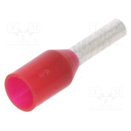 100 pcs : 216-223 - Tip: bootlace ferrule, insulated, 1mm2, 6mm, tinned, crimped, red