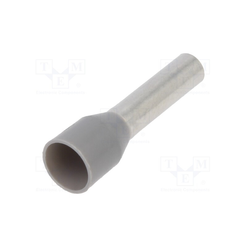 100 pcs : 216-267 - Tip: bootlace ferrule, insulated, 4mm2, 12mm, tinned, crimped, grey
