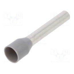 50 pcs : 216-287 - Tip: bootlace ferrule, insulated, 4mm2, 18mm, tinned, crimped, grey