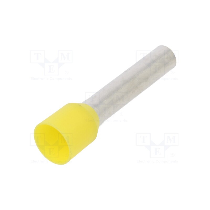 50 pcs : 216-288 - Tip: bootlace ferrule, insulated, 6mm2, 18mm, tinned, crimped