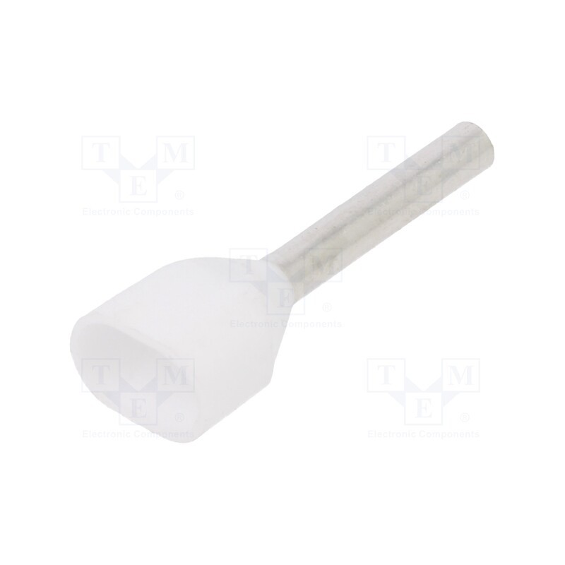 50 pcs : 216-530 - Tip: bootlace ferrule, insulated,double, tinned, crimped, white