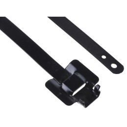 1 Bag of 100 - RS PRO Cable Tie, Releasable, 330mm x 10 mm, Black 316 Stainless Steel, Pk-100