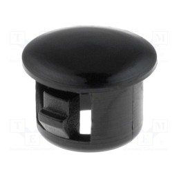 10 pcs : FIX-M06 - Stopper, polyamide, Wall thick: 1.6mm, Øhole: 6.4mm, H: 5.6mm, black