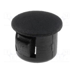 10 pcs : FIX-M08 - Stopper, polyamide, Wall thick: 1.6mm, H: 7.6mm, black, Dim: Ø9.5mm