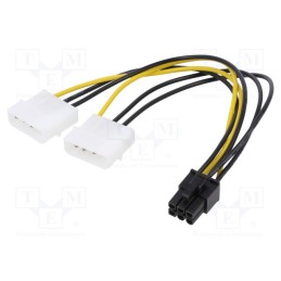 10 pcs : 50431 - Cable: mains, Molex male x2,PCIe 6pin female, 0.15m, SATA III