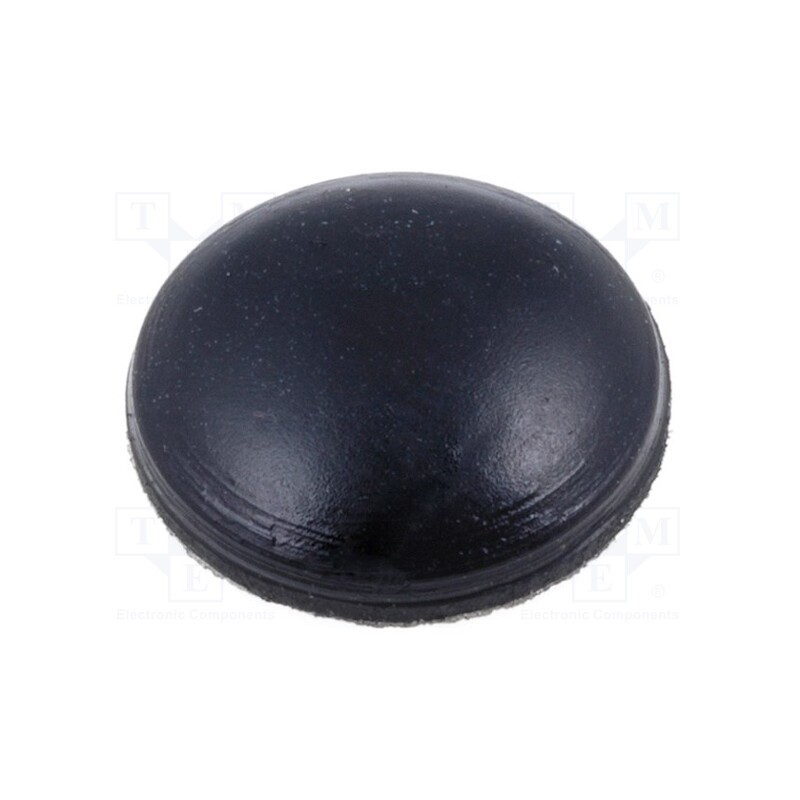 10 pcs : RF8-2A - Self-adhesive foot, black, rubber, A: 8mm, B: 2mm, C: 1mm