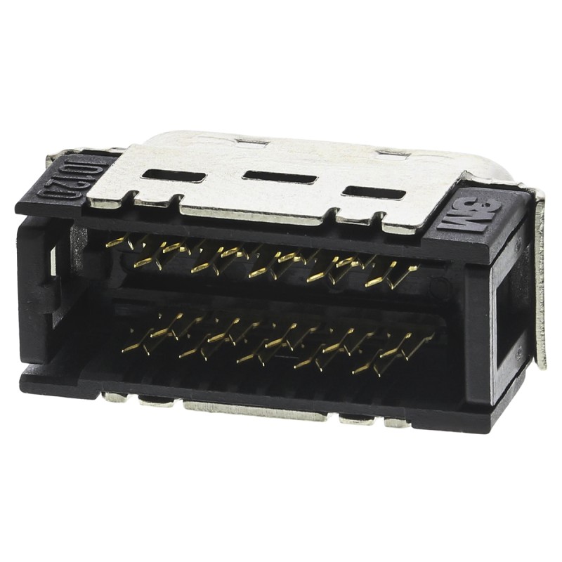 1 pcs - 3M 101 20 Way Right Angle Cable Mount D-sub Connector Plug, 1.27mm Pitch