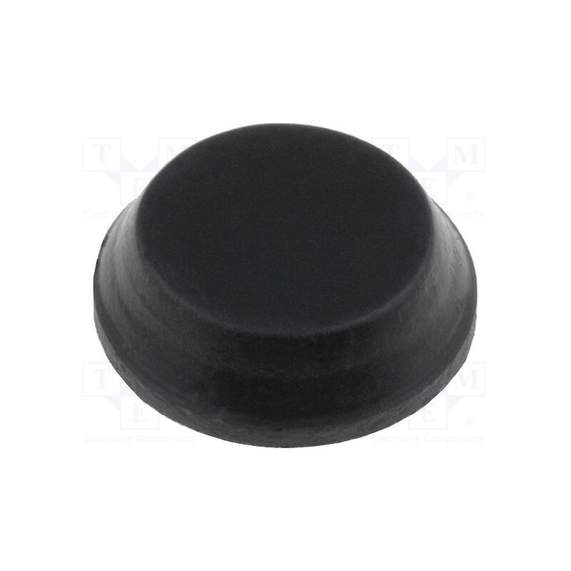 10 pcs : FIX-RF-019 - Self-adhesive foot, black, rubber, A: 12mm, B: 9.5mm, E: 4mm