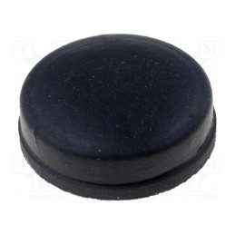 10 pcs : RF-004 - Self-adhesive foot, black, rubber, A: 9.9mm, B: 4mm, C: 3mm