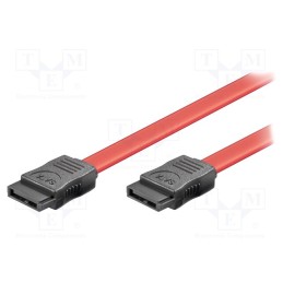 10 pcs : 50915 - Cable: SATA, eSATA L-Type plug,both sides, 0.5m, red