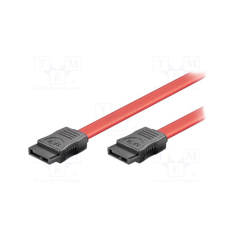 10 pcs : 50915 - Cable: SATA, eSATA L-Type plug,both sides, 0.5m, red