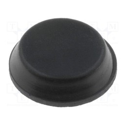 10 pcs : FIX-RF-019A - Self-adhesive foot, black, rubber, A: 12.7mm, B: 11.5mm, E: 3.8mm