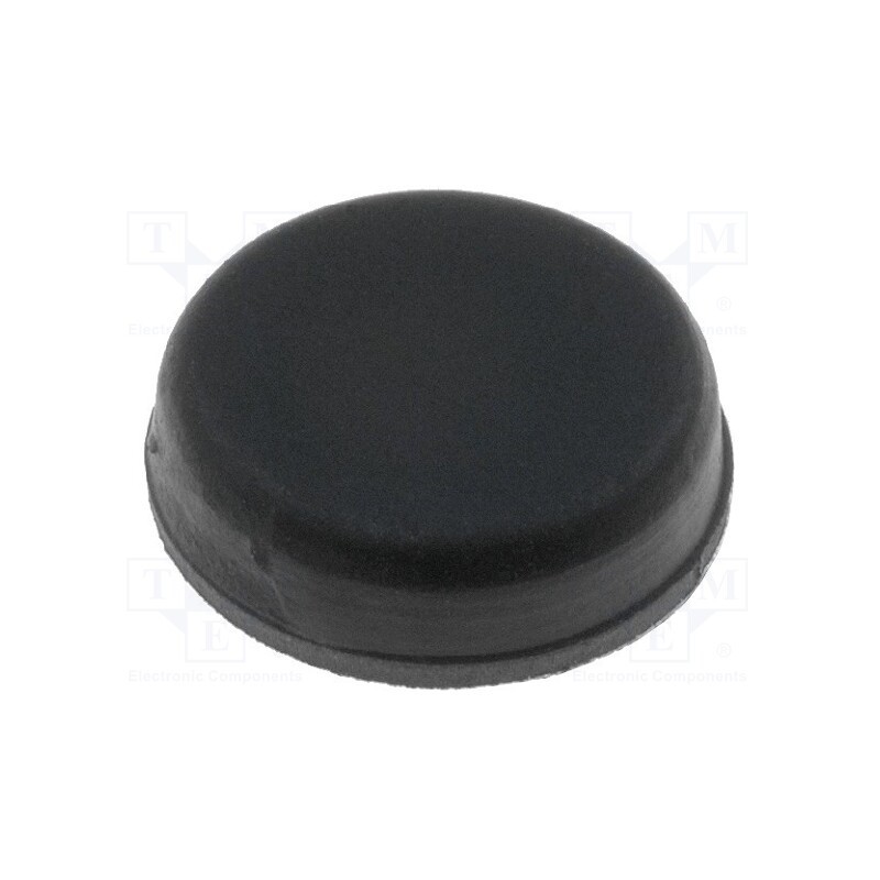 10 pcs : FIX-RF-012 - Self-adhesive foot, black, rubber, A: 13mm, B: 12.2mm, E: 4.5mm