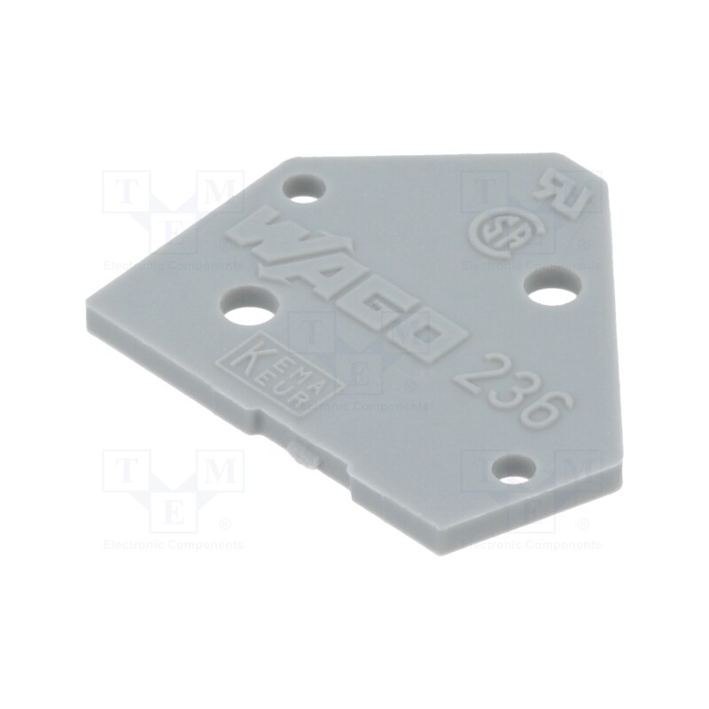 50 pcs : 236-100 - End piece, grey, 236