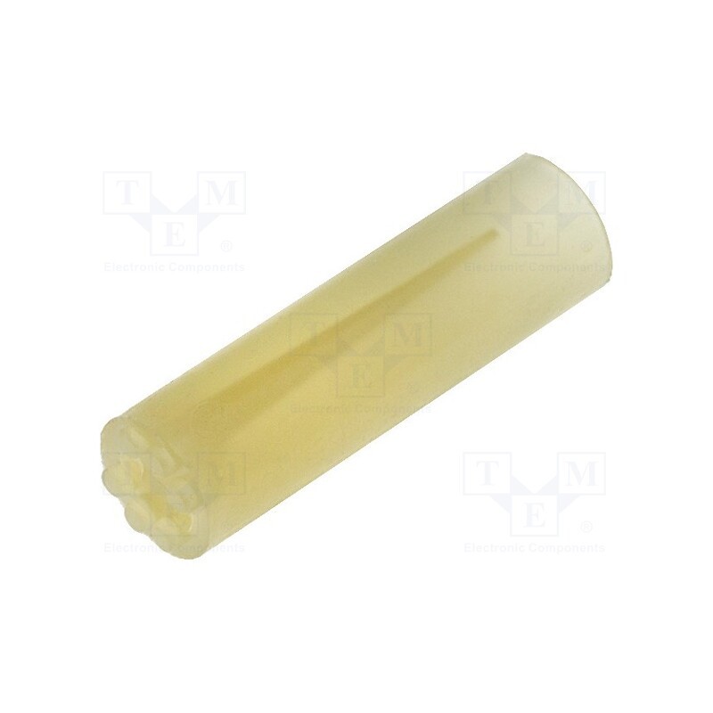 20 pcs : 8339 -AS - Spacer sleeve, LED, Øout: 5mm, ØLED: 5mm, L: 20.3mm, natural, UL94V-2