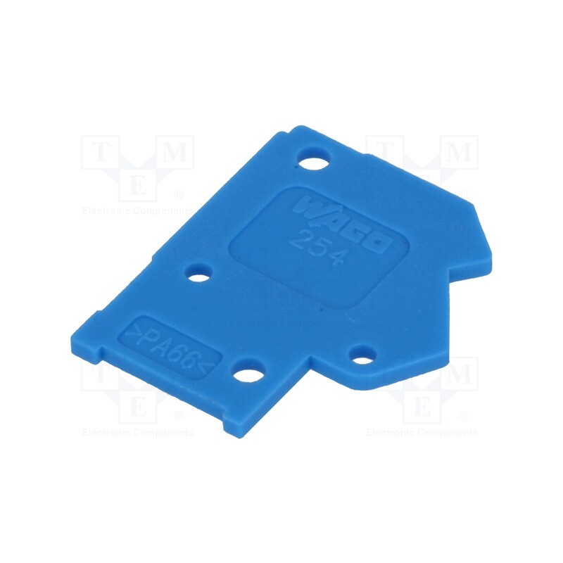 50 pcs : 254-400 - End plate, H: 15.7mm, blue, Features: assembling possibility, 254