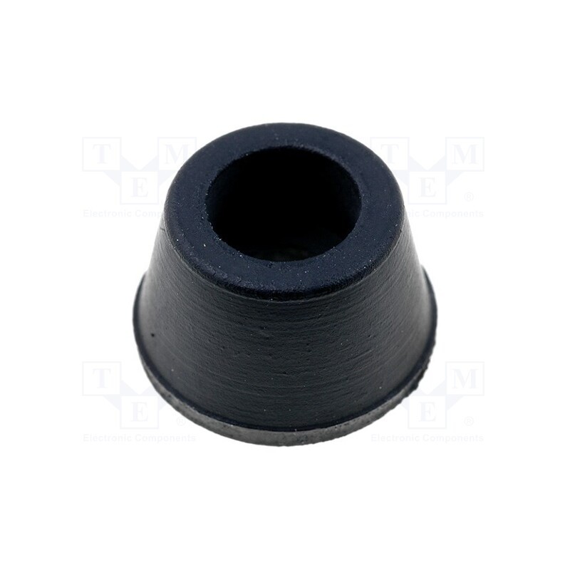 10 pcs : NF-002 - Foot, black, rubber, A: 11.5mm, B: 8.7mm, C: 5.6mm, E: 7.4mm, D: 3.2mm