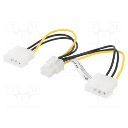 10 pcs : 51360 - Cable: mains, Molex male x2,PCIe 6pin female, 0.15m