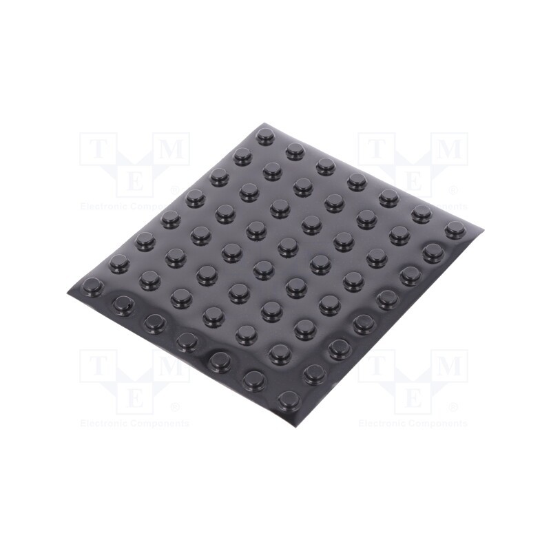 10 pcs : 7000001953 - Self-adhesive foot, H: 2.8mm, black, polyurethane, Dim: Ø8mm