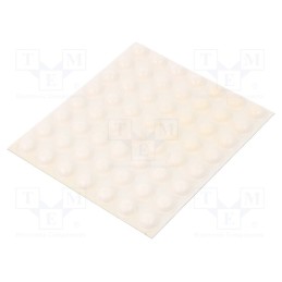 10 pcs : 7000051753 - Self-adhesive foot, H: 5.1mm, white, polyurethane, Dim: Ø11.2mm