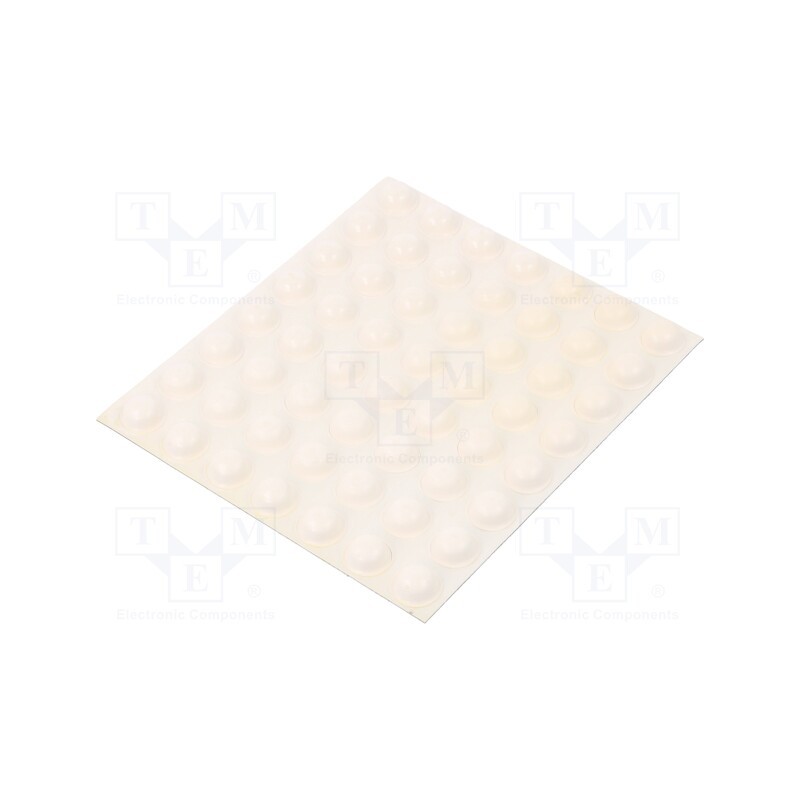 10 pcs : 7000051753 - Self-adhesive foot, H: 5.1mm, white, polyurethane, Dim: Ø11.2mm