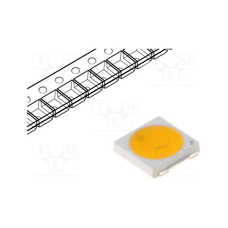 50 pcs : PJ2N-FFVE - LED, SMD, 3030, white warm, 50÷58lm, 2580-3250K, 70, 120°, 150mA