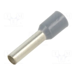 50 pcs : 2-966067-0 - Tip: bootlace ferrule, insulated, copper, 4mm2, 12mm, tinned, grey