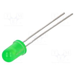 20 pcs : LTL-307G - LED, 5mm, green, 8.7÷100mcd, 50°, Front: convex, 2.1÷2.6V