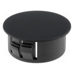 10 pcs : FIX-M22 - Stopper, polyamide, Wall thick: 3.3mm, H: 11mm, black, Dim: Ø25.4mm