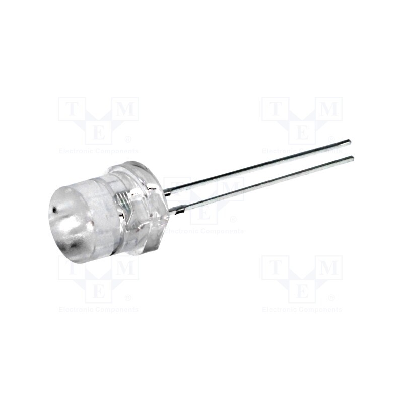 10 pcs : OSO5PA82E1A - LED, 8mm, orange, 1560÷2180mcd, 140°, Front: flat, 1.8÷2.6V