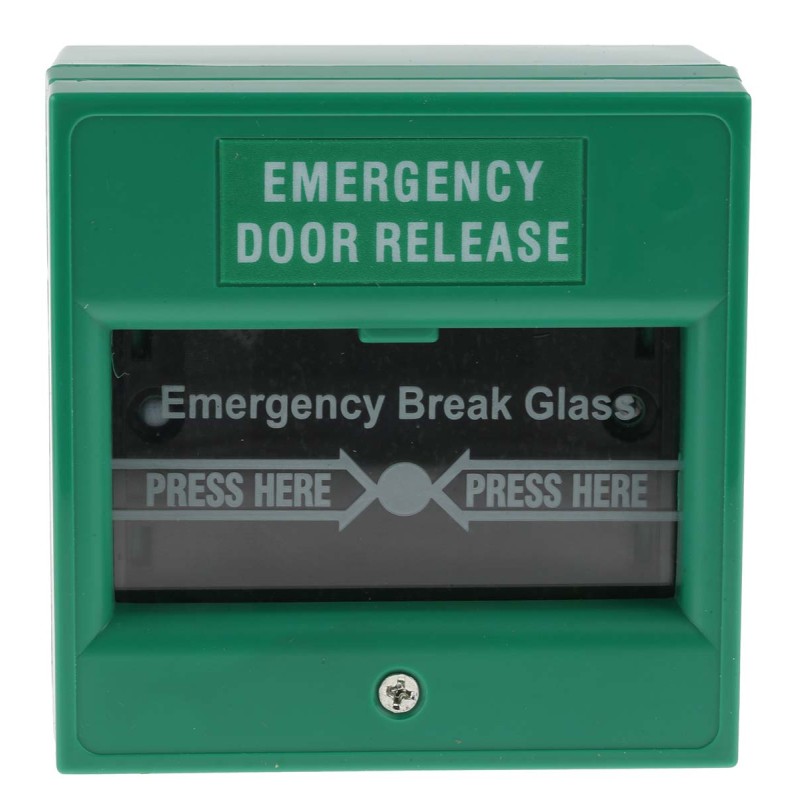 1 pcs - RS PRO Green Emergency exit unlocking box, Break Glass Operated, Indoor, Mains-Powered