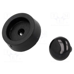 10 pcs : FF-7 - Quick mounting foot, black, polyetylene, A: 5mm, B: 12.7mm, C: 12mm
