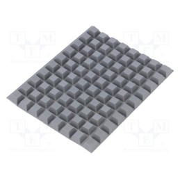 10 pcs : 7000051814 - Self-adhesive foot, H: 5.8mm, grey, polyurethane, Dim: 12.7x12.7mm