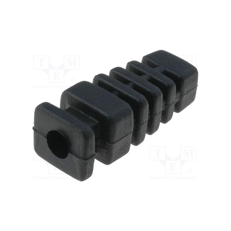 10 pcs : FI 4 - Strain relief, rubber, L: 22.6mm, black, Panel thick: max.2.85mm