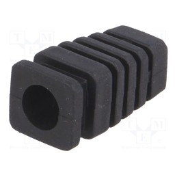 10 pcs : FI 7 - Strain relief, rubber, L: 22.4mm, black, Panel thick: max.2.8mm