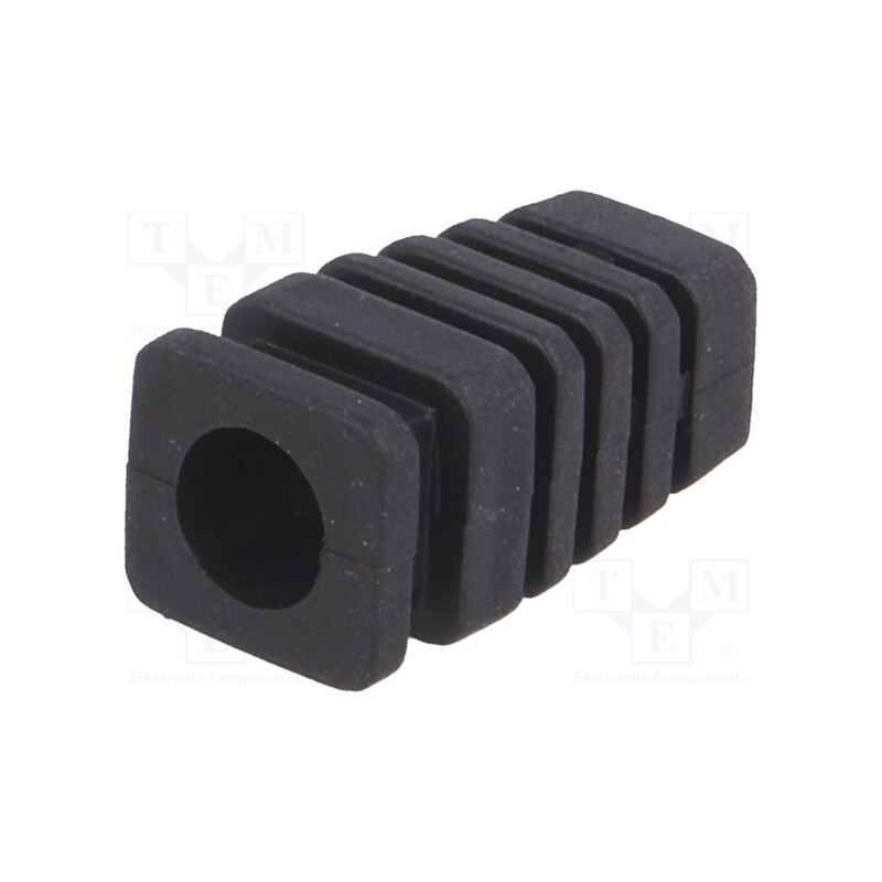 10 pcs : FI 7 - Strain relief, rubber, L: 22.4mm, black, Panel thick: max.2.8mm