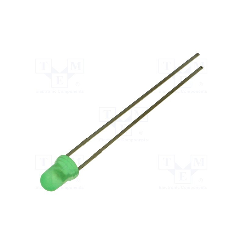 20 pcs : LTL-1CHG - LED, 3mm, green, 3.7÷12.6mcd, 60°, Front: convex, 2.1÷2.6V