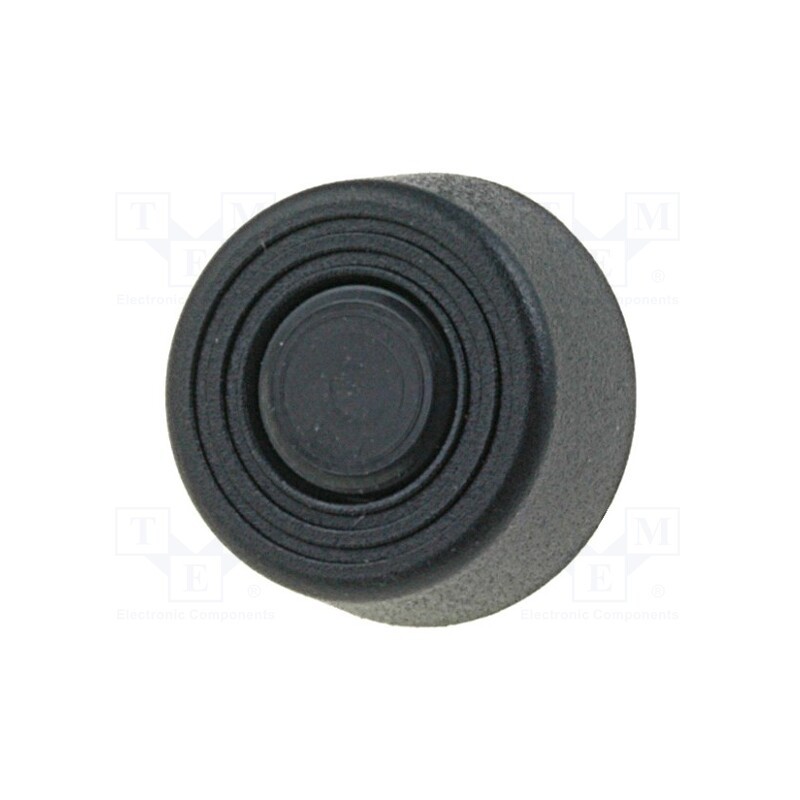 10 pcs : FF-35 - Quick mounting foot, black, polyetylene, A: 6mm, B: 14mm, C: 12.7mm