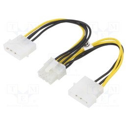 10 pcs : 93241 - Cable: mains, Molex male x2,PCIe 8pin female, 0.15m