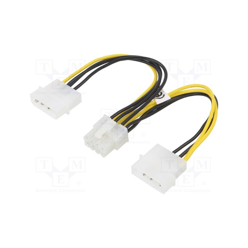 10 pcs : 93241 - Cable: mains, Molex male x2,PCIe 8pin female, 0.15m