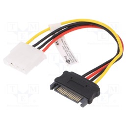 10 pcs : 93634 - Cable: mains SATA, Molex female,SATA female, 0.17m