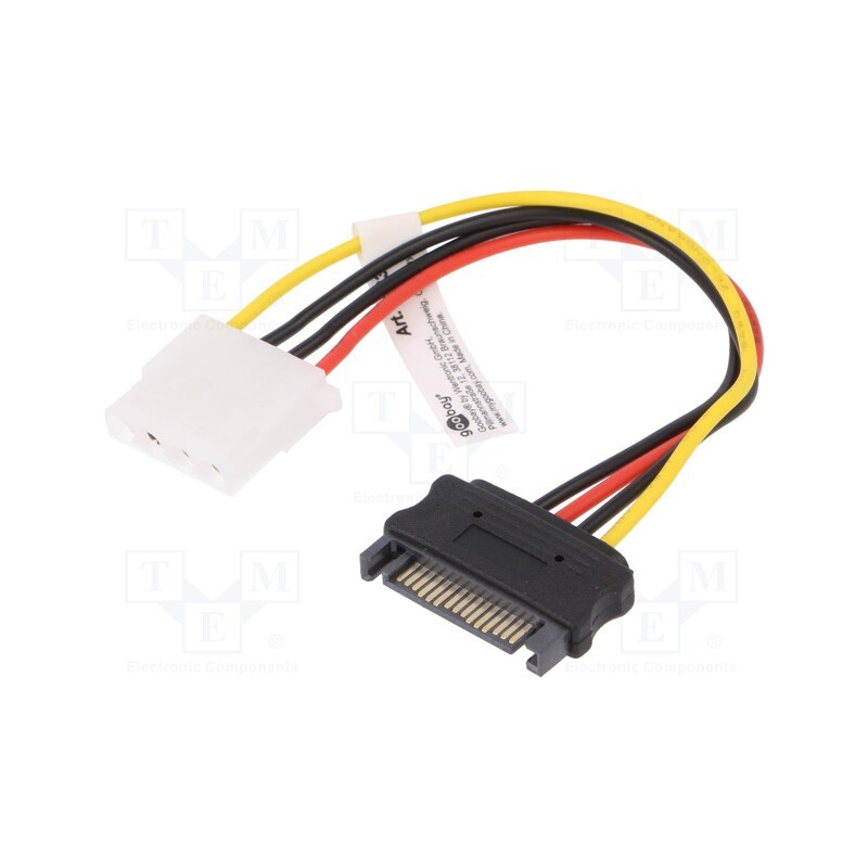 10 pcs : 93634 - Cable: mains SATA, Molex female,SATA female, 0.17m